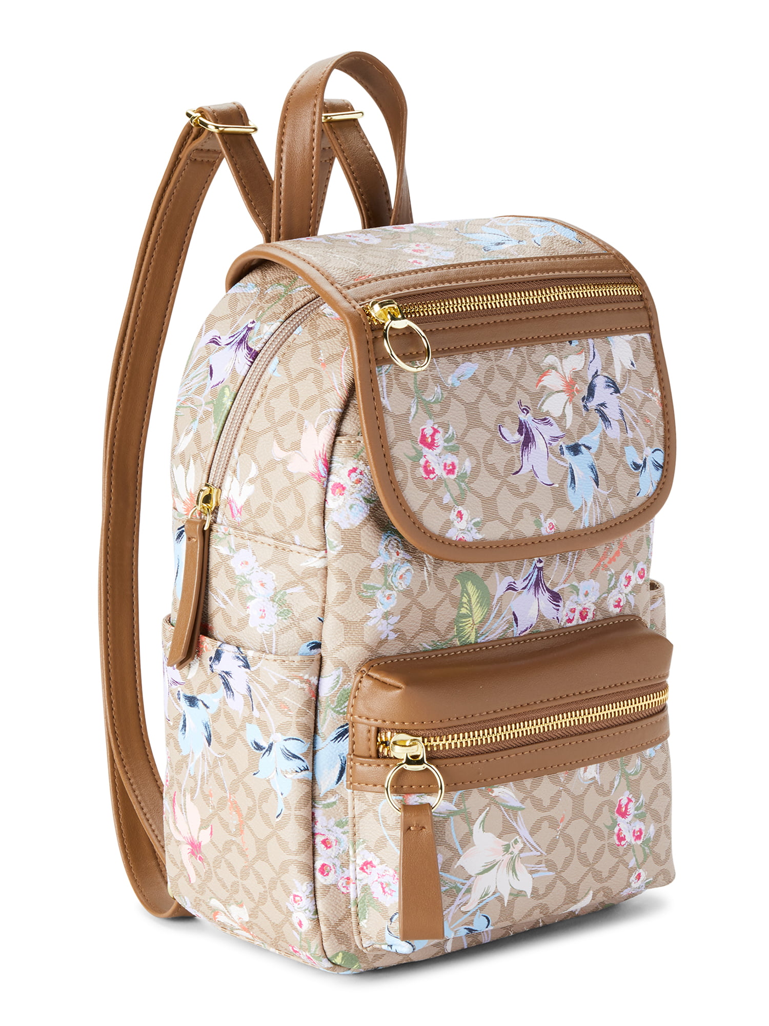 Time and Tru Women's Brown Faux Snake Fallon Backpack 
