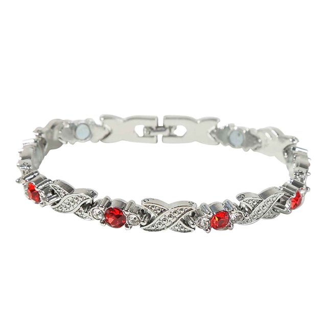 Xihbxyly Pulsera de Circonita, Joyería de Terapia Magnética, Elegante Accesorio para Parejas, Alivio Del Dolor, Aumento de Energía, Mejora La Circulación y Ayuda a Dormir, Ideal para Uso Diario, Opci
