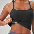 thumbnail image 2 of Ticikt Seamless Sweetheart Neck Ribbed Racerback Crop Tank Top for Women Built-In Bra Support Comfortable Activewear,Color:Black, 2 of 6