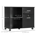 thumbnail image 3 of Vinsetto Filing Cabinet Printer Stand w/ Drawer for A4 Size Files, Black, 3 of 10