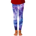 thumbnail image 4 of Girls Leggings Starry Sky Printed Pants Full Ankle Length Slim Fit Medium Thick Tights Pants, 4 of 5
