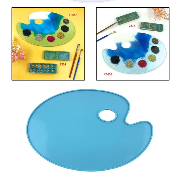 Molde de silicona para de pintura creativa, bandeja de resina epoxi, moldes para tablero de dibujo para niños, adultos, estudiantes, herramient Azul 301x206cm Macarena Molde de silicona de paleta