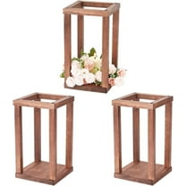 3 Sets Wedding Lantern Centerpiece Wood Lantern Candle Holders Rustic Farmhouse Wedding Lanterns Decorative Pillar Candle Holder for Tables Candle Holder Wedding Decoration 5x5x9 inch