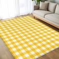 thumbnail image 4 of 6x9 Area Rugs, Yellow Non-Skid Rubber Backing Large Rectangle Rugs - Living Room Bedroom Home Office, Country French Rustic Buffalo Plaid Modern Art Indoor Floor Mat Carpets Washable Rug, 4 of 9