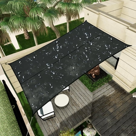 Jet black 6'×6' 1 Waterproof UV Block Sun Shade Sail for Patio Garden Backyard