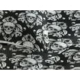 thumbnail image 3 of Ambesonne Skull Quilted Coverlet 3 Pcs, Gothic Damask Flowers Print, King Size, Charcoal Grey and White, 3 of 4