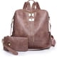 thumbnail image 1 of Mochila monedero para mujer de piel sintética antirrobo, mochila de viaje, bolso de hombro de moda para mujer con bolso pequeño, 1 of 6