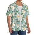 thumbnail image 2 of Goofa Lilies Flowers Printed Men's Casual Short-sleeved Shirt,Lightweight Breathable Button-down,Summer Casual men's top,Versatile Fashion shirt-Medium, 2 of 7
