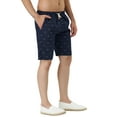 thumbnail image 4 of INSPIRE CHIC Men's Shorts Drawstring Waist Fish Pattern Beach Summer Board Shorts 30 Navy Blue, 4 of 7