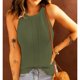 thumbnail image 3 of Camiseta sin mangas de punto para mujer, cuello redondo, Color puro, camisas sin mangas informales de verano para uso diario, 3 of 6