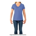 thumbnail image 1 of Playera Fruit Of The Loom para Mujer, Cuello V Manga Corta Azul Talla  G, 1 of 4