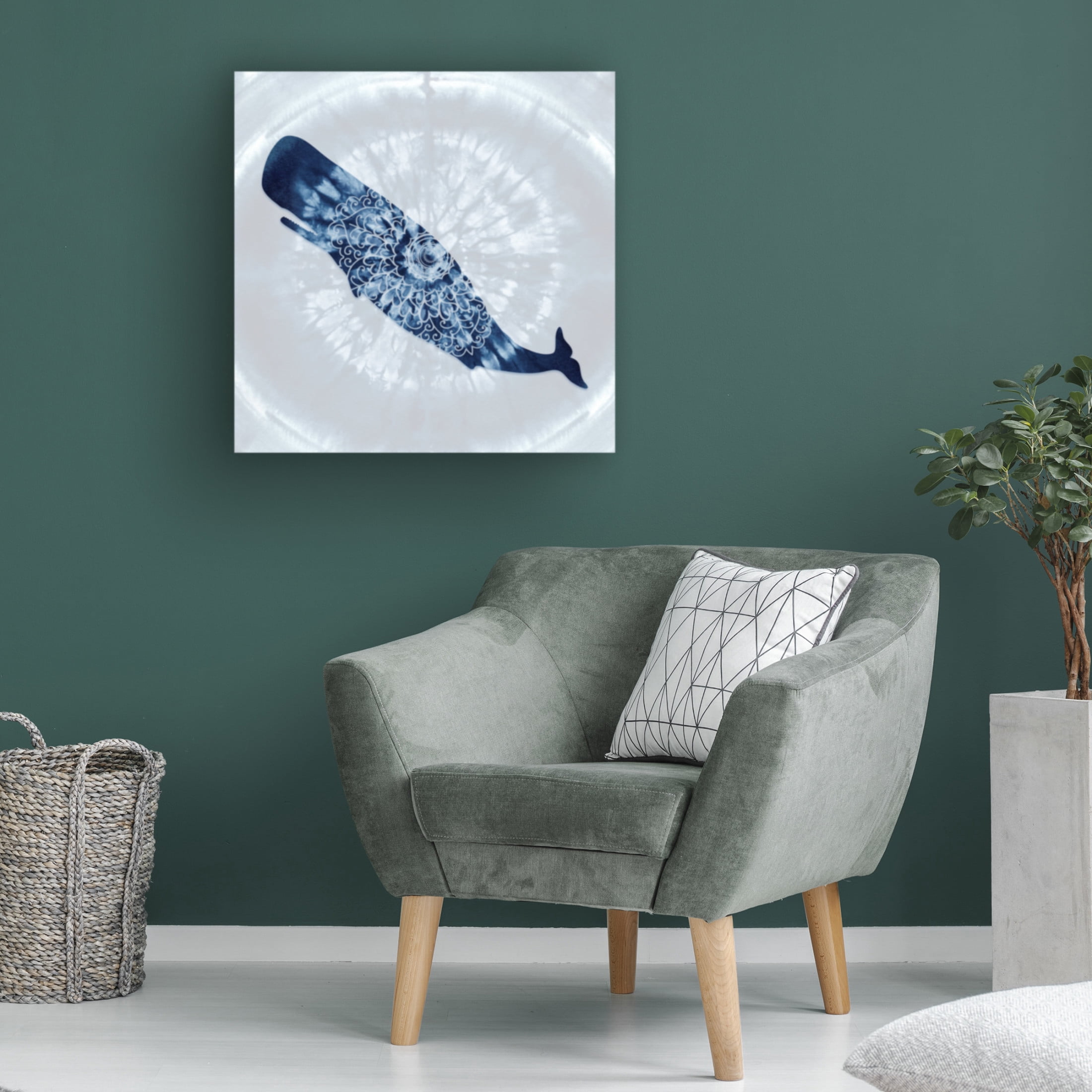 Canvas Wall Art - Tina Lavoie 'Whale Mandala' Wall Art for Living Room, Bedroom, or Office Décor by Trademark Fine Art - 35 x 35 Inches