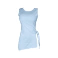 thumbnail image 6 of DailyTrove Women Round Neck Side Ruched Split Hem Loose Fit Sleeveless Daily Tank Shirt, 6 of 6