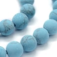 thumbnail image 3 of Turquoise Beads Strands Frosted Round Light Blue 6mm Hole: 0.5mm 64pcs/strand 14.5~15 inch, 3 of 3