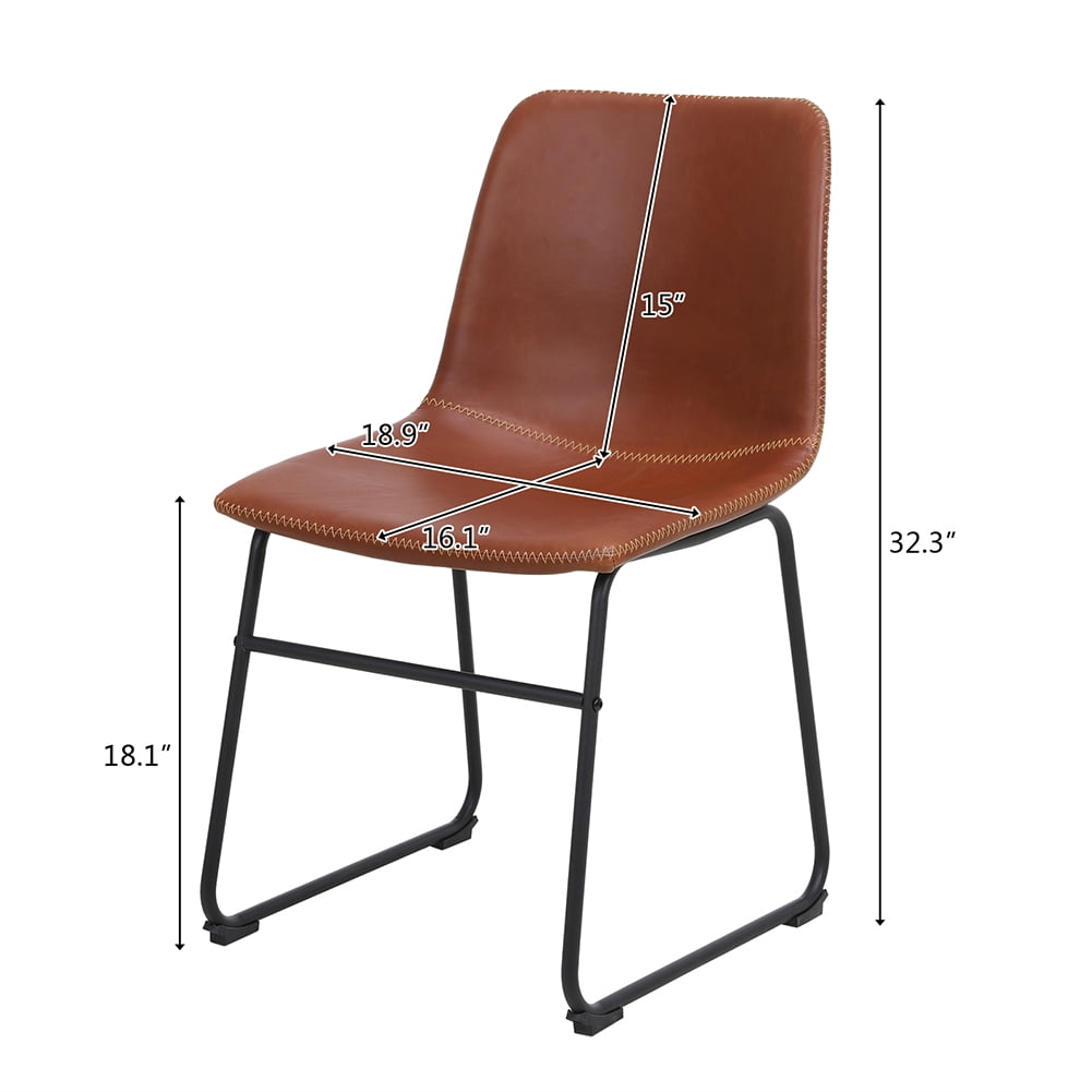 Lowestbest PU Leather Bar Stool, 2-Piece Counter High Stool, Bronze