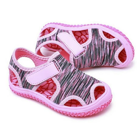

huanledash Kids Summer Camouflage Non-Slip Soft Soled Flat Shoes Closed Toe Beach Sandals