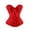 Red, variant on Halloween Jacquard Ruffle Trim Black Overbust Corset Lace Up Waist Trainer Gothic Party Shapewear