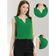 thumbnail image 2 of DARING DIVA Sleeveless Blouse Top Office Work Shirt S Green, 2 of 6