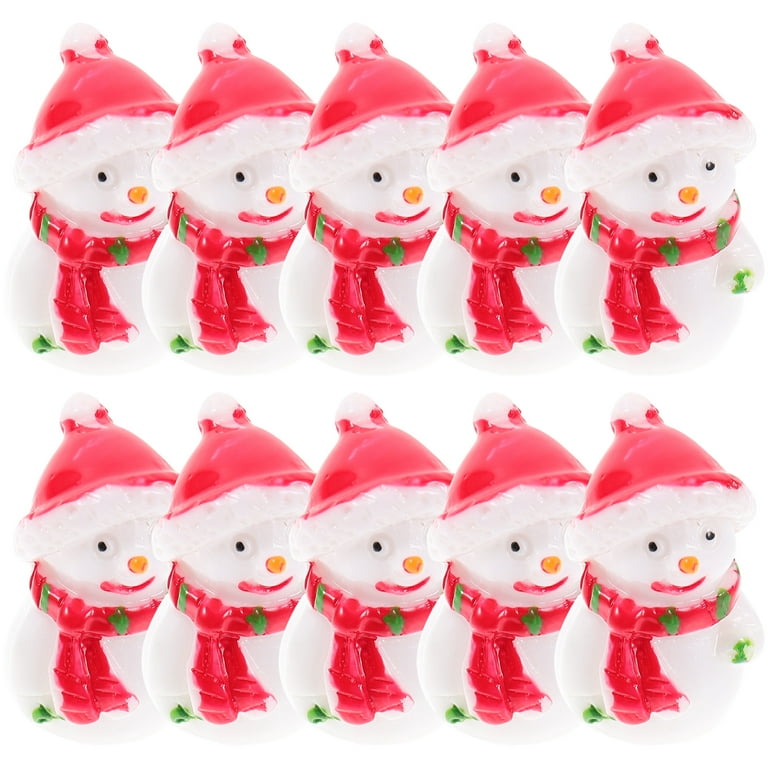 Mini Snowman Figurines 10pcs Tiny Christmas Figurines Mini Snowmen