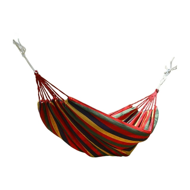 Unique Bargains 1 Pce Hamac Double Antiadhésif pour Extérieur Rouge Vert Jaune 102.36 Pouces Longueur