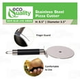 thumbnail image 5 of EcoQuality Stainless Steel Pizza Cutter Wheel with Sharp Blade for Cutting Pies, Pizza, Crusts Built in Finger Guard for Safety, Comfortable Grip, Dishwasher Safe - 8.5inch (8), 5 of 7