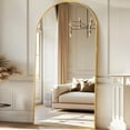 thumbnail image 3 of Antok Arched Full Length Floor Mirror 78"x38.1" Full Body Mirror with Stand, for Bedroom, Living Room, Cloakroom, Gold, 3 of 8