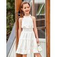 thumbnail image 7 of Arshiner Girls Dress Kids Halter Sleeveless Elegant Flowy Summer Casual A-Line Dress, 7 of 7