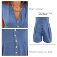 thumbnail image 2 of Mono Con Cuello En V Para Mujer, Con Botones En La Parte Delantera, Cintura Alta, Verano, Con Cuello En V, Poliéster Suave, Color Puro, A La Moda Para Fiesta YLSHRF Otros, 2 of 6