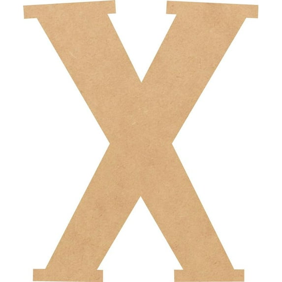 Unfinished MDF 4'' Tall Lemon Spark Letters DIY X, Paintable Craft