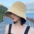 thumbnail image 6 of Eoperou Women Hat Solid Color Double-layer Anti-UV Waterproof Sun Protection Fisherman Hat Outdoor Supply, 6 of 7