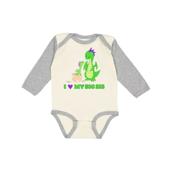 Inktastic I Love My Big Sis Boys or Girls Long Sleeve Baby Bodysuit