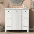 thumbnail image 4 of Bellemave 36" Bathroom Vanity with Sink, Free Standing Single Bathroom Vanity Set with 1 Cabinet and 3 Drawers, Wooden Bathroom Cabinet with Top Combo Set（White), 4 of 11