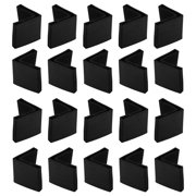 20 Pcs Black Soft Angle Iron Foot L Shaped Edge Leg Cover 40mm x 40mm