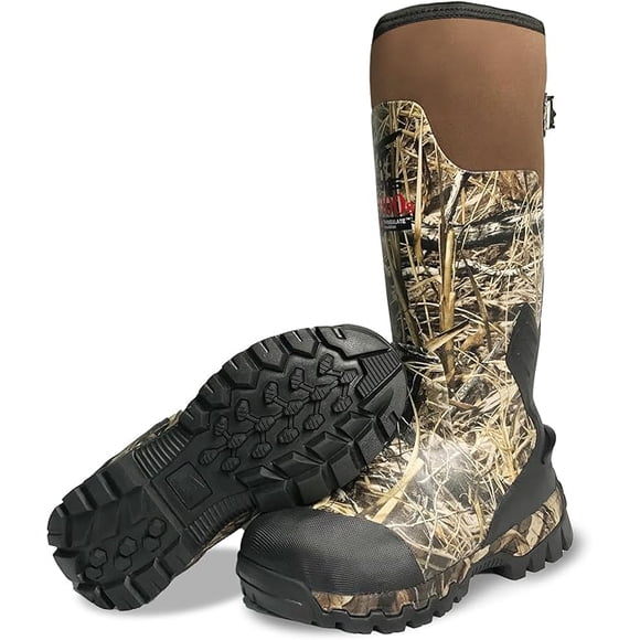 8 Fans Rubber Hunting Boots with 1000G Thinsulate Insulation,Next Camo Waterproof Rubber Mud Muck Boots with 5mm Neoprene for Men