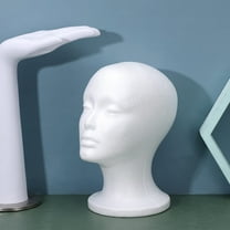 BESTOYARD Hat Display Stand Mannequin Head Foam White for Store Hairpiece Use 1Set