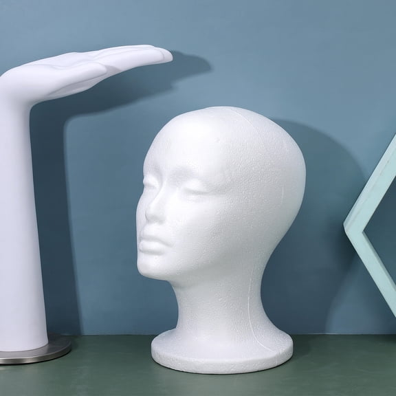 BESTOYARD Hat Display Stand Mannequin Head Foam White for Store Hairpiece Use 1Set