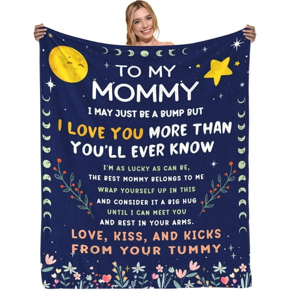 LHSHID Mom to Be Gifts Pregnancy Gifts First Time Mom Gifts Promoted to Mom Gifts Flannel Soft Blankets and Throws for New Mommy 50"x60"
