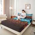 thumbnail image 4 of Castle Fairy Boys Girls Pixel Grid Miners 4 Pieces Queen Sheet Sets,Geometric Grid Patchwork Ultra Soft Flat Sheet,Gamepad Camouflage Queen Fitted Sheet,Luxury Bedroom Decor, 4 of 7