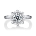 thumbnail image 4 of Kalapi Jewel Radiant 14K White Gold Plated Round Brilliant Cut Moissanite Engagement Ring - 1.4 Ct Halo Prong Set Cocktail Ring for Women - Ideal Wedding Jewelry & Gift Option, 4 of 5