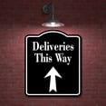 thumbnail image 2 of Deliveries This Way Up Arrow BLACK Aluminum Composite Sign, 15"x18", 2 of 9