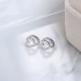 thumbnail image 6 of CZ Heart Shaped Cartilage Hoop Earrings for Women 925 Sterling Silver Cubic Zirconia Hollow Love Huggie Hoops Earring Cuffs, 6 of 6