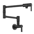 thumbnail image 2 of KRAUS® Oletto™ Wall Mount Pot Filler Kitchen Faucet with Retractable Arm in Matte Black, 2 of 14