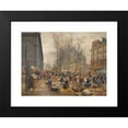 thumbnail image 2 of Marie-François Firmin-Girard 14x11 Black Modern Framed Museum Art Print Titled - Autumn Market at Les Halles, 2 of 5