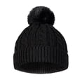 thumbnail image 5 of KPOPLK Baby Beret Hat Toddler Winter Knitted Beanie Cap Solid Color Little Boys Girls Knit Fleece Hat(2-10 Years,Black), 5 of 5