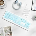 thumbnail image 2 of Wagpak Large Print Backlit Keyboard - Wired USB Lighted Computer Keyboard for Laptops,White, 2 of 7