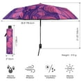 thumbnail image 3 of Floral Pattern in Pink and Purple Folding Umbrella UV50+ Waterproof Sun Protection Auto Open Close Compact Fiberglass Frame, 3 of 8