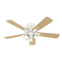 Restored Hunter Fan 52 inch Casual Fresh White Finish Indoor Ceiling Fan with LED Lights (Refurbished)
