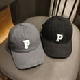thumbnail image 5 of Toddler Baseball Cap Letter P Embroidery Baby Baseball Cap Breathable Travel Toddler Hats Boys Kids Clothes, 5 of 8