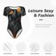 thumbnail image 4 of Balery Full Moon Black Dragon Body de cuello redondo de manga corta para mujer Tops de manga corta Tops básicos-Small, 4 of 7