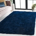 thumbnail image 2 of SAFAVIEH Rainbow Rosalin Solid Shag Area Rug, Navy, 6' x 9', 2 of 7